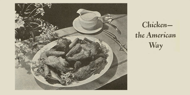 Chicken the American way. Black and White Ad